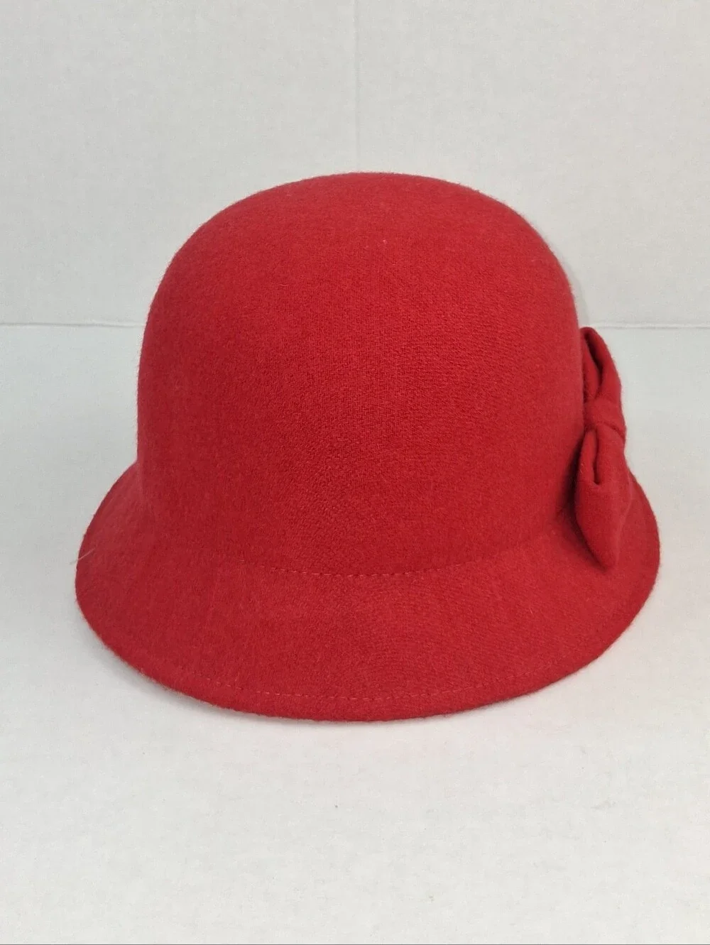 Janie and Jack Red Wool Blend Cloche Bucket Hat 2T/3